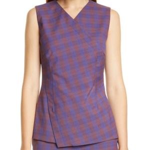Boss Irmala Plaid Tailored Top